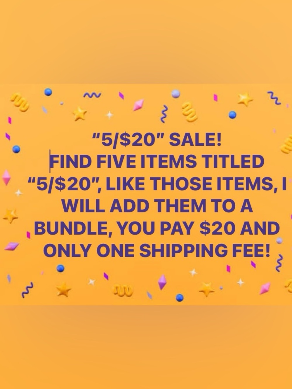 “5/$20” sale!
